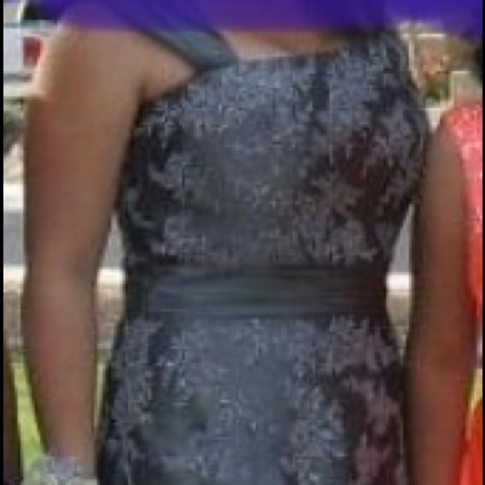 Formal evening gown - pewter embroidered sequins